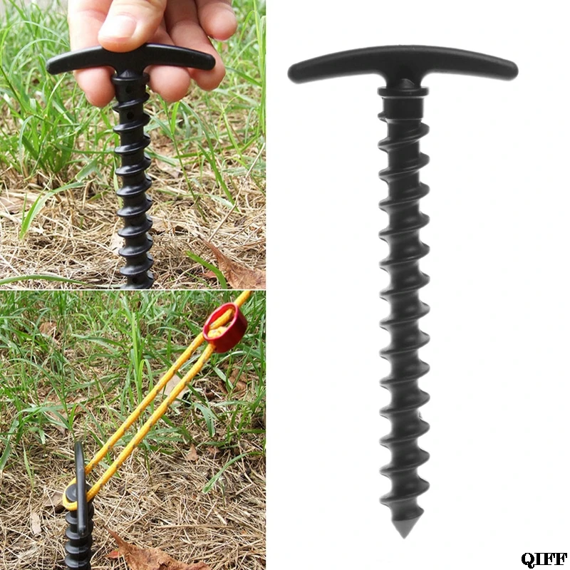 

Black Plastics Helix Endurable Camping Awning Tent Stakes Pegs Light Pins MAR28
