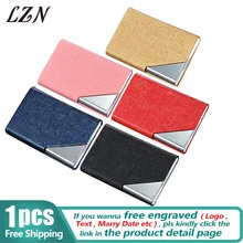 LZN Горячая Высококачественная кожа визитница имя Кредитная карта кошелек нержавеющая стальная Карточка Чехол для мужчин и женщин