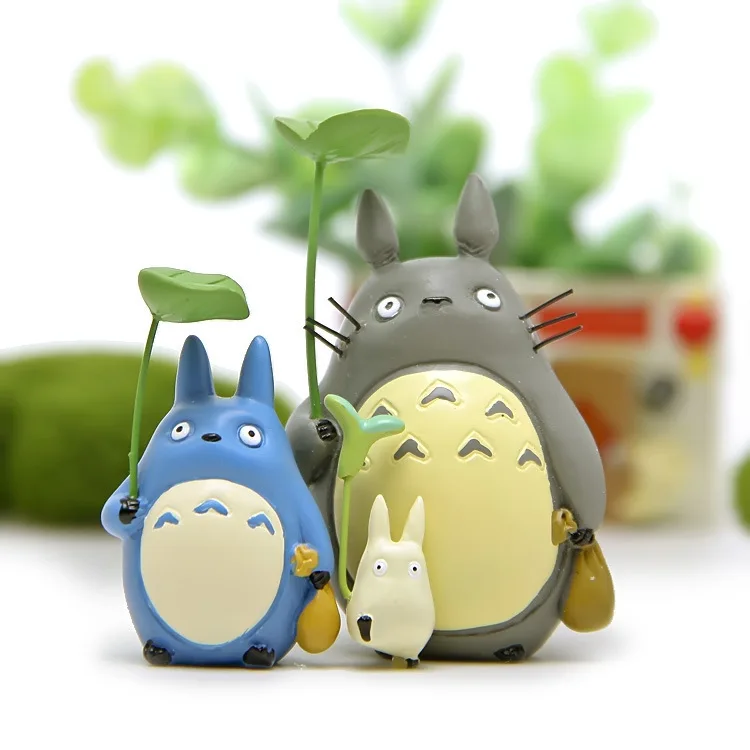 

3Pcs/set Cartoon Miyazaki Hayao My Neighbor Totoro With Leaf Umbrella Doll PVC Action Figure Model Toys Kids Collection Gift