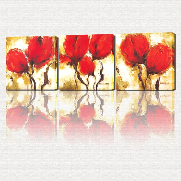 FREE SHIPPING 3 Panel Canvas Art Abstract Modern Flower Canvas Art Oil