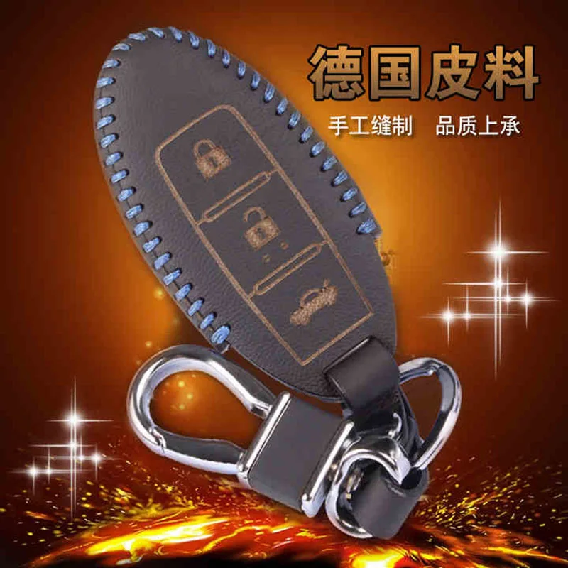 Кожаный чехол для брелока с 3 кнопками Nissan Qashqai|nissan key holder|keychain for nissankey holder keychain |