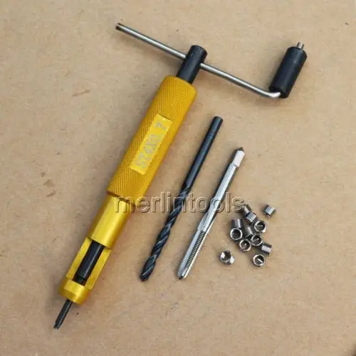 

Набор для ремонта резьбы Helicoil M4 x 0,7, инструмент для сверления и установки крана