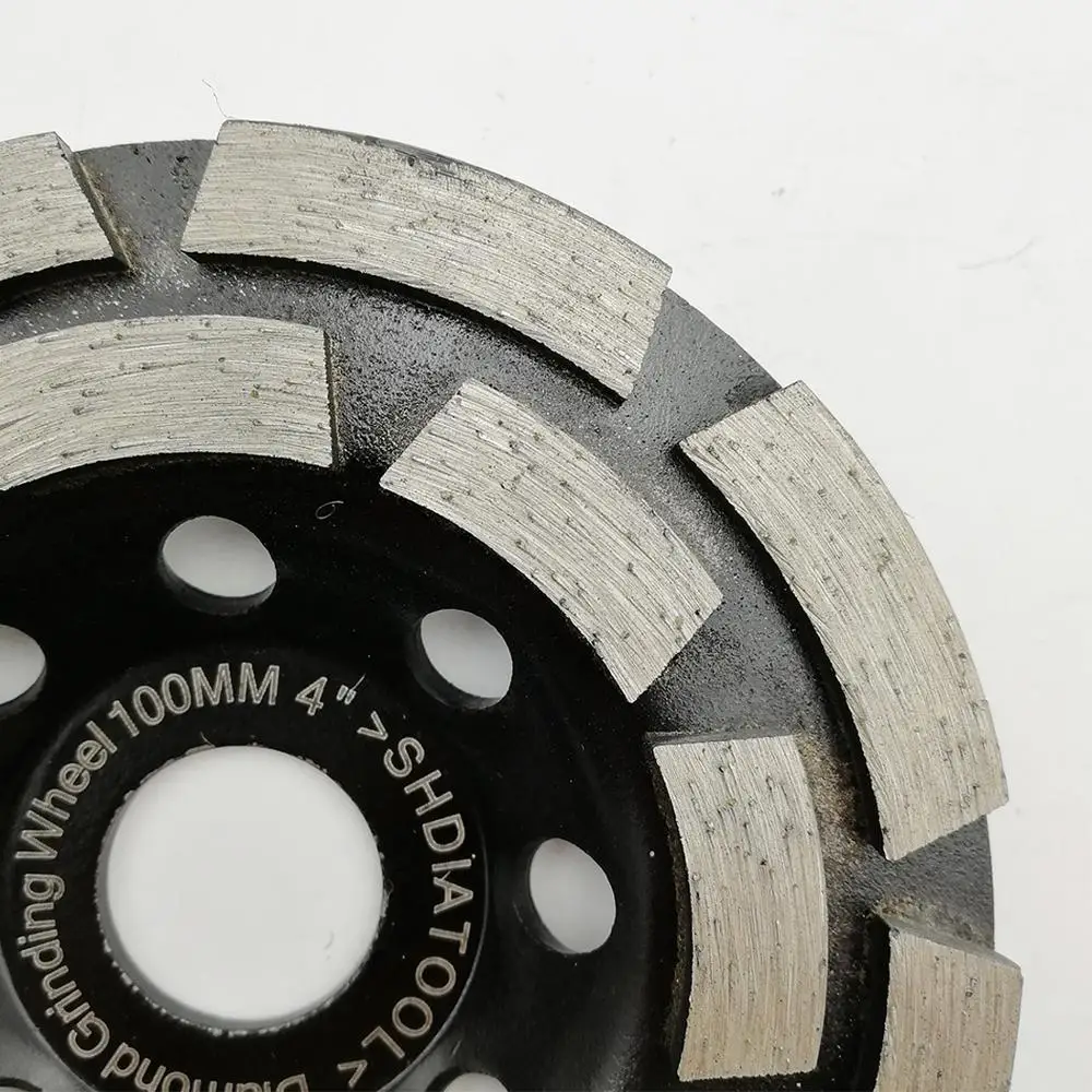 SHDIATOOL 2pcs Dia100mm Diamond Double Row Cup Wheel For Concrete & Masonry, 4inch Grinding Wheel, Bore 16mm