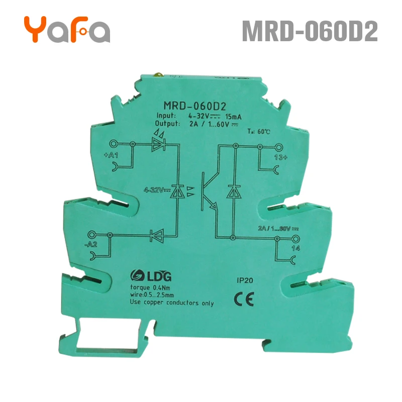 

1pc MRD-060D2 Solid State Relay Module 2A DC Controlled 24V Ultra-thin Port relay Input 2A: 5V 12V 24V DC AC SSR