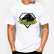 Tamanho asiático nova moda diamante cães mgs design dos homens t camisa engraçado impresso masculino legal topos de manga curta animal hipster t