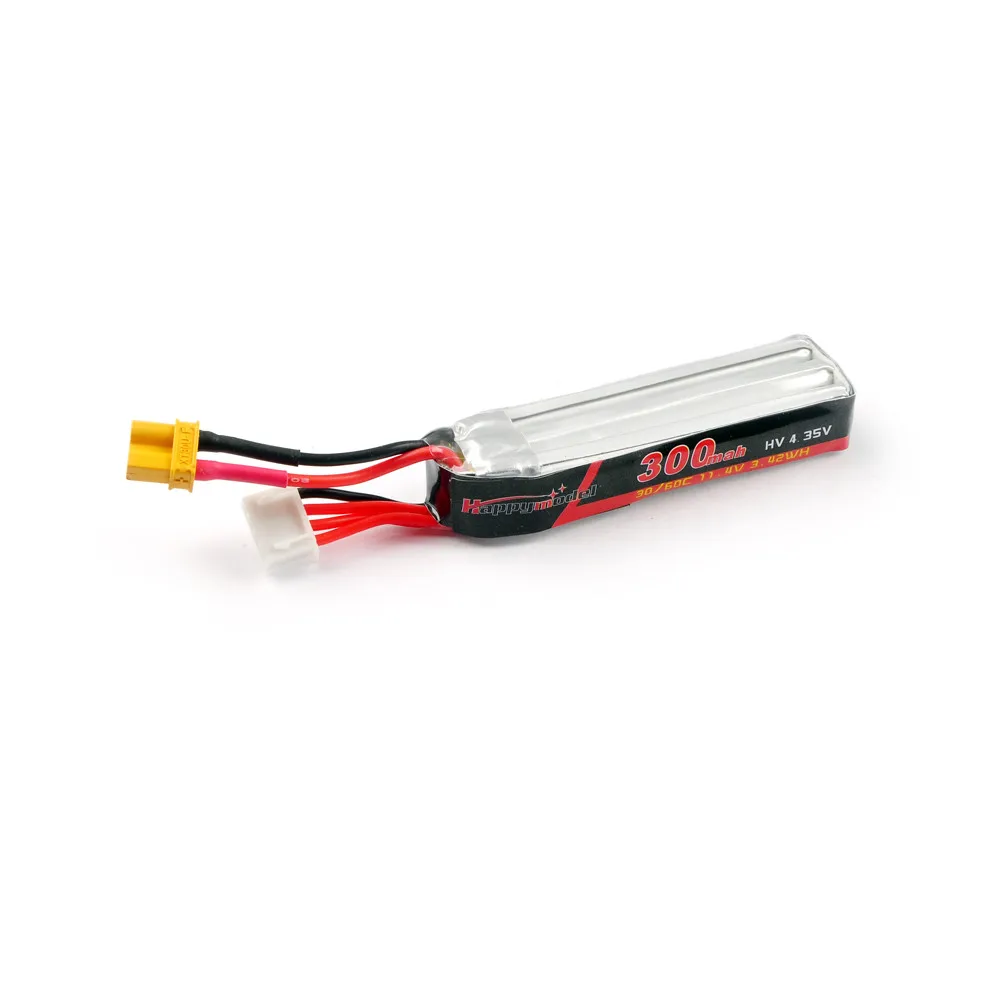 1/2/4 шт. Happymodel 300 мА/ч, 11,4 V 30C/60C 3S XT30 Plug Lipo Батарея для Mobula7 HD URUAV UR85/UR85HD Радиоуправляемый гоночный Дрон с видом от первого лица