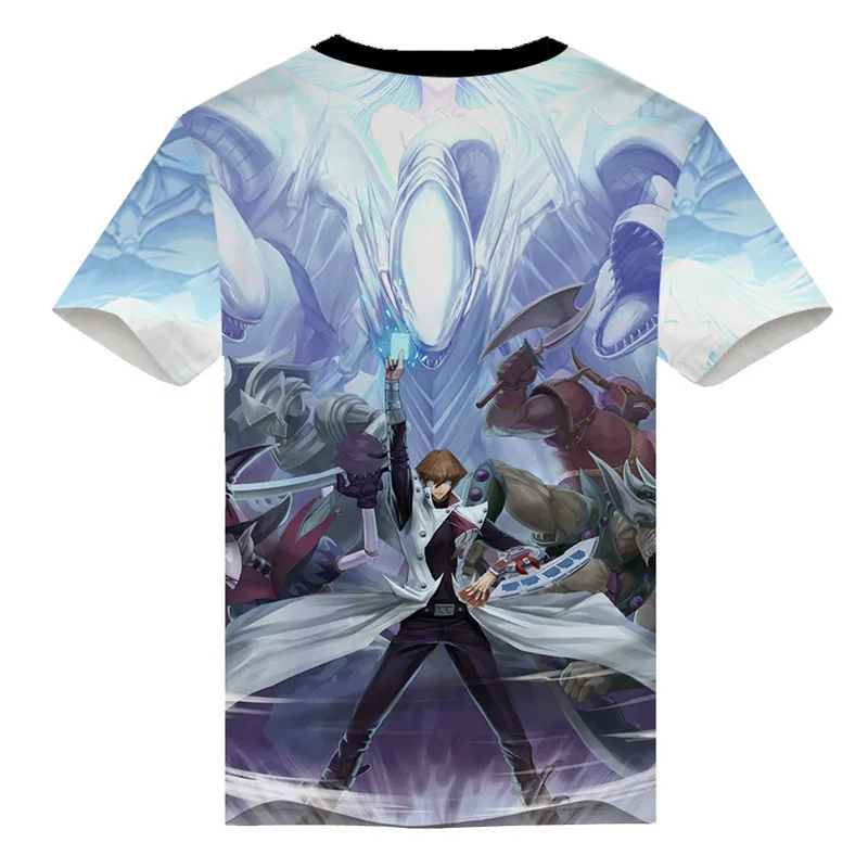 3D Yu Gi Oh мужские летние футболки для мальчиков и девочек унисекс с коротким рукавом с круглым вырезом Футболка с героями мультфильмов