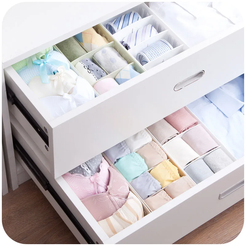 

Plastic Storage Box Separated Desktop Underwear Socks Storage Tanker Drawer Classification Underwear Storage Box