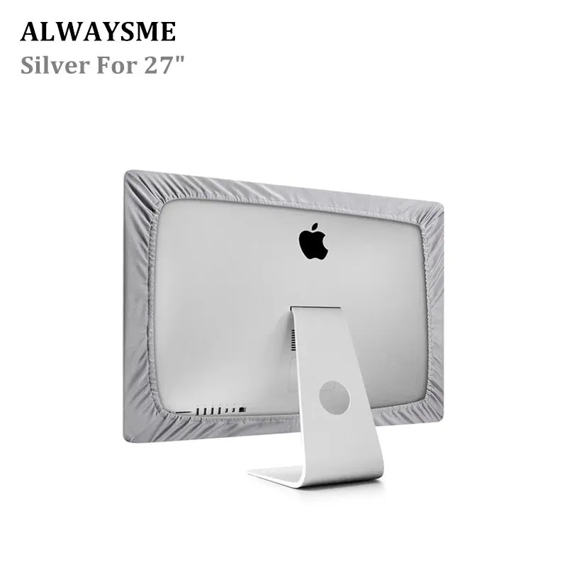 ALWAYSME 19 дюймов 21 дюймов 24 дюймов 27 дюймов черный полиэстер компьютерный пылезащитный чехол для Apple iMac ЖК-экран Dell Sumsung hp - Цвет: Silver 27 Inch