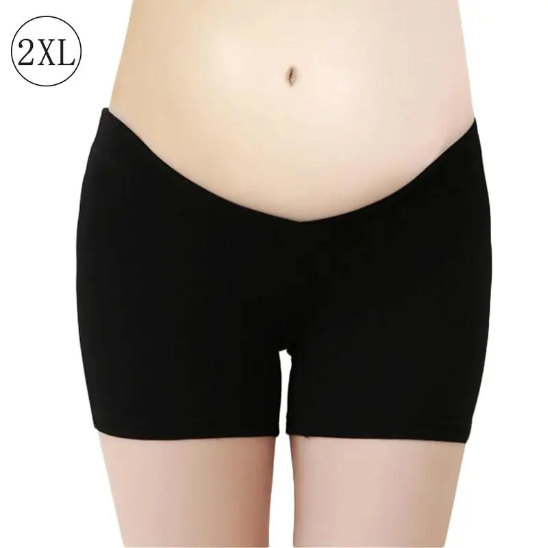 Новая Женская эластичная для беременных нижнее белье под животом хлопковые дышащие трусики для беременных шорты для женщин - Цвет: Black 02 XXL