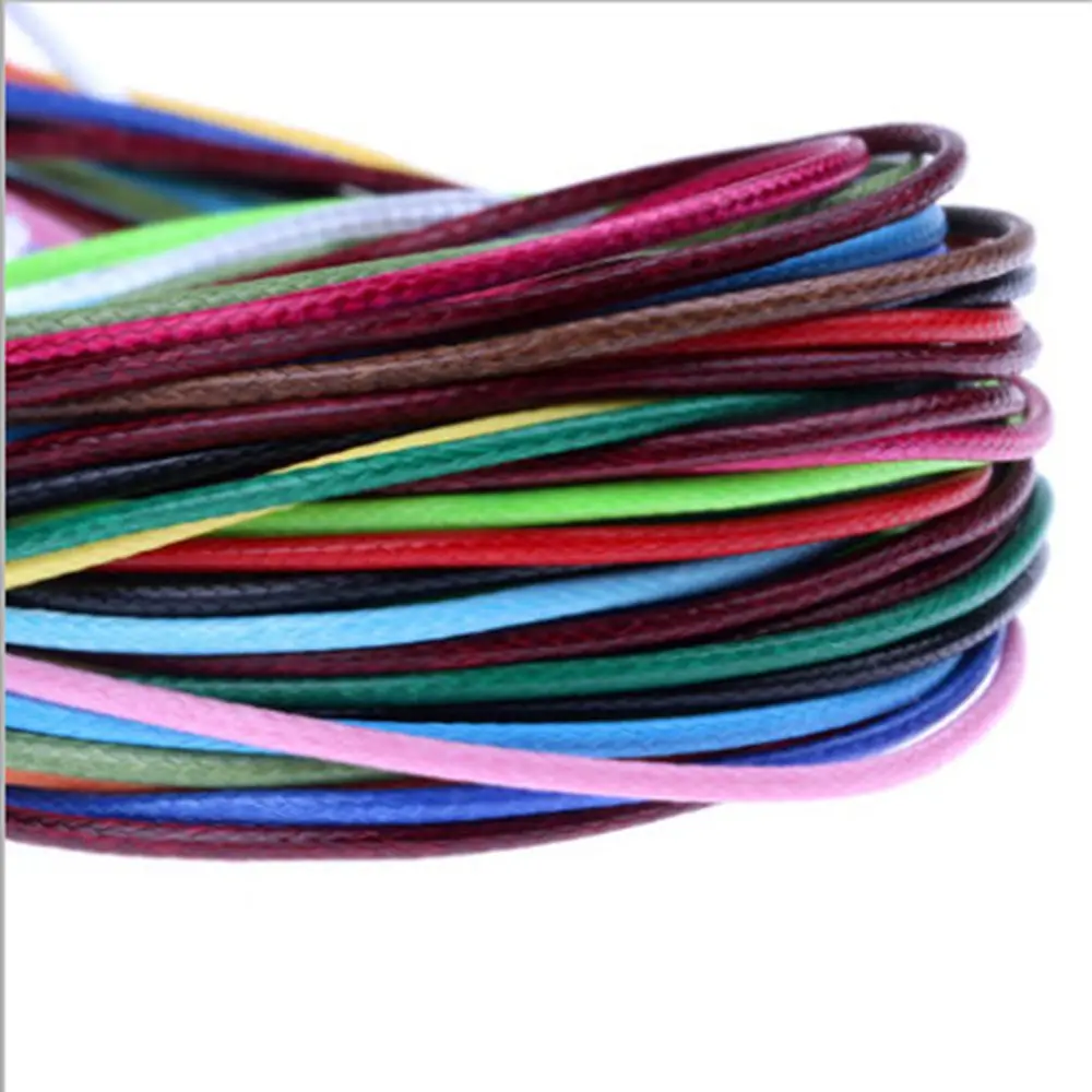 NEW 10 Meters 1mm 1.5mm Waxed Cotton Cord Waxed Thread Cord String Strap Necklace Rope Bead DIY Jewelry Making for Bracelet