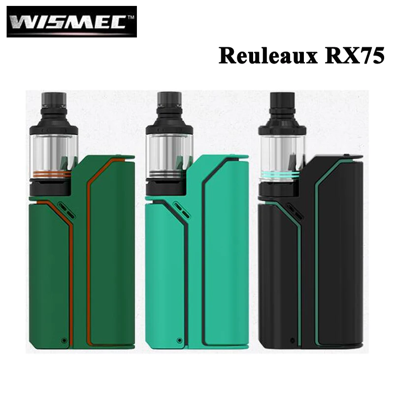 

New Color E Cigarette Wismec Reuleaux RX75 Starter Kit with TC 75W RX75W Box Mod Vape 2ml Amor Mini Atomizer Vaporizer