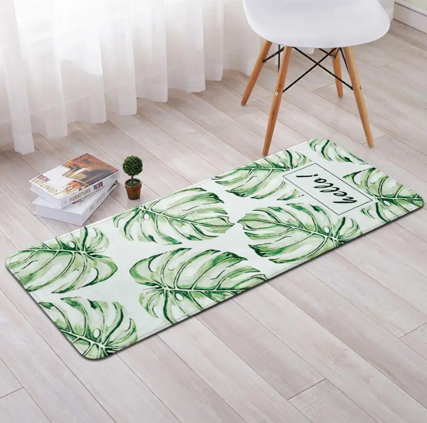 Добро пожаловать коврик тропические растения Печать Tapetes коврик для ванной для детей спальня гостиная ковер зеленый коврик с листьями ковры оптом - Цвет: C1