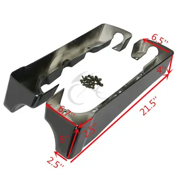 

Black 4" Hard Stretched Saddle Bag Extensions For Harley Touring Road Glide King