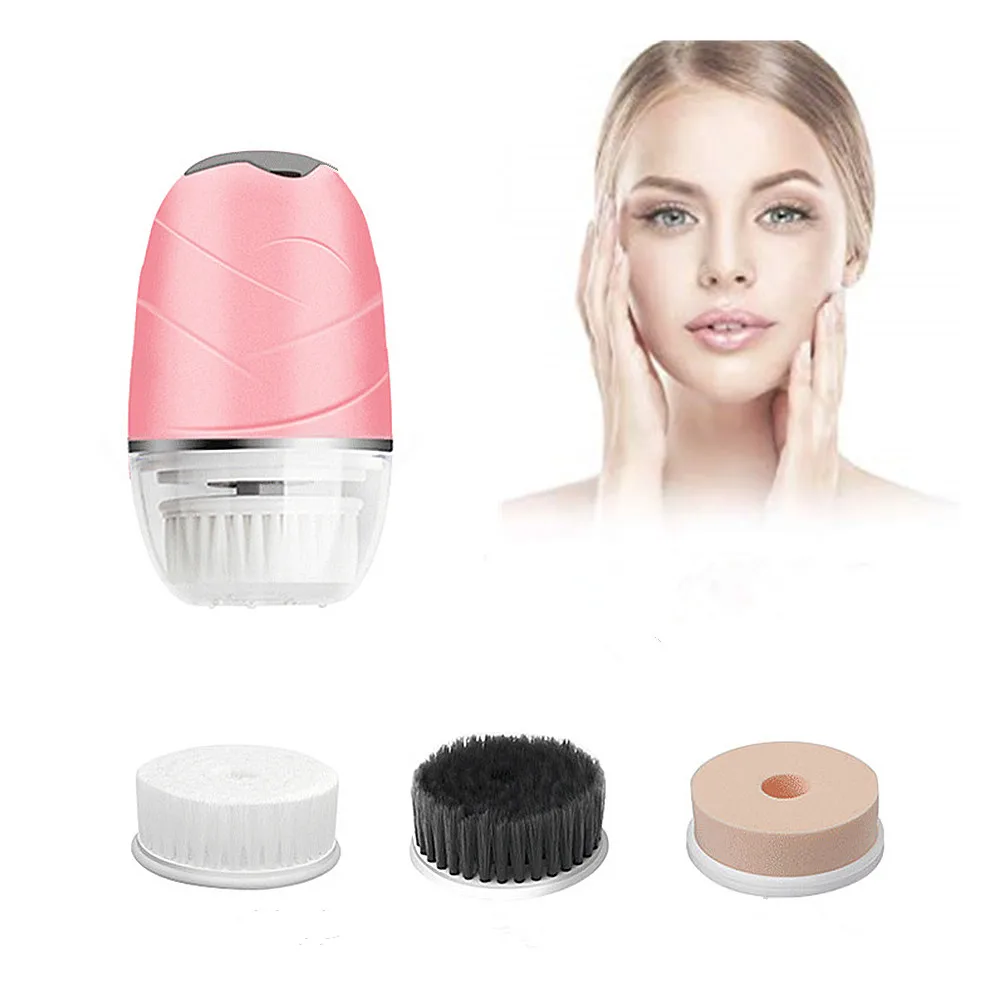 Electric Facial Cleansing Brush Silicone Sonic Vibration Mini Cleaner