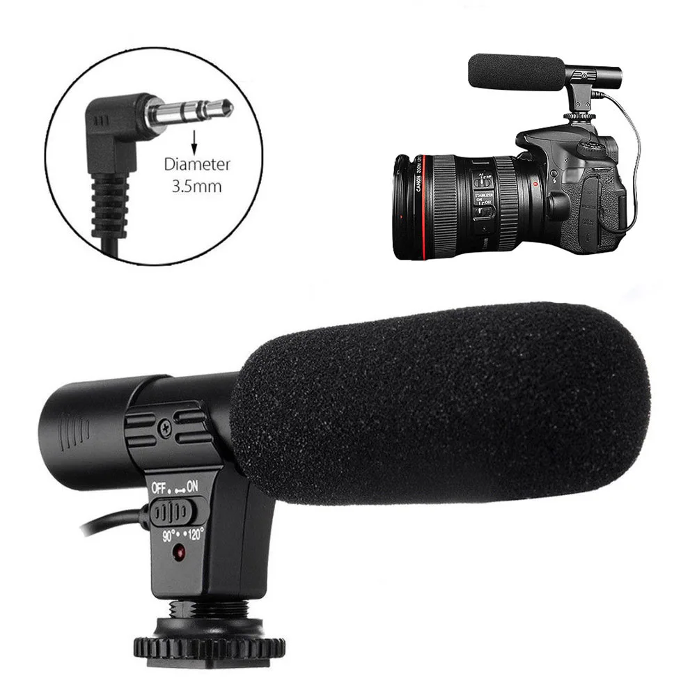

3.5mm Universal Microphone External Stereo Mic for Canon Nikon DR Camera DV Camcorder XR649