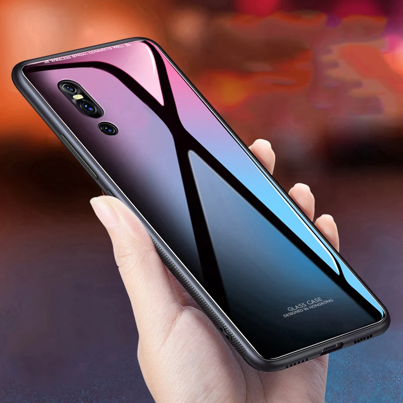 

For Vivo V15 Pro Phone Case Tempered Glass Hard Cover Soft TPU Silicone Frame For Vivo V15 S1 x27 Case Glossy Glass Back Case