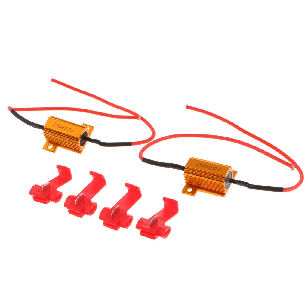 1 Pair 12V 25W 10Ohm Load Resistor To Fix Turn Signal  Flash Car Accessories