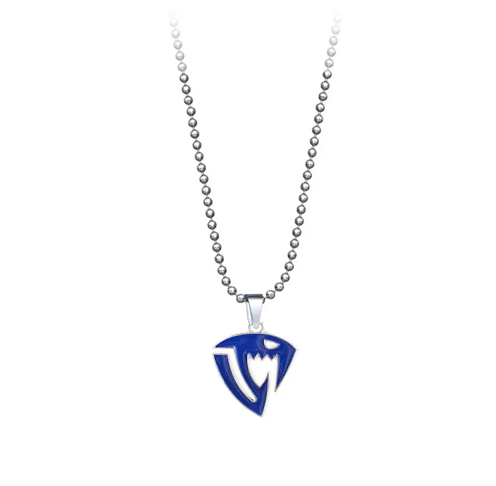 Anime Fairy Tail Necklace Men Metal Cartoon Choker Necklace Women Fashion Jewelry Bead Chain kolye collares - Окраска металла: blue 2