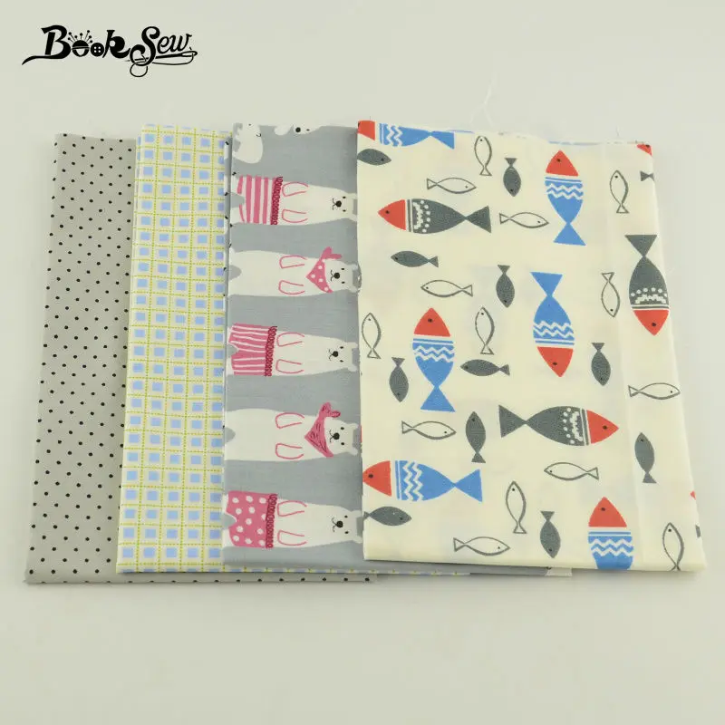 Booksew 4 шт./лот 40 см x 50 хлопок ткань саржевого квилтинга метр Подушка украшение
