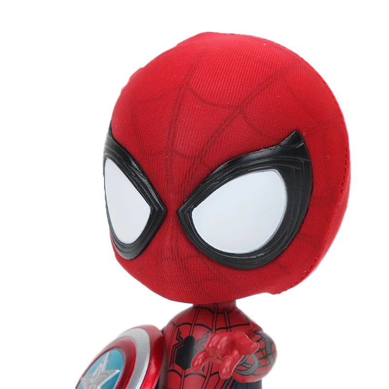 Мини 10 см игрушки Marvel фигурка Дэдпул Bobble-Head 1/10 масштаб предварительно окрашенный Человек-паук Черная пантера Коллекционная модель куклы