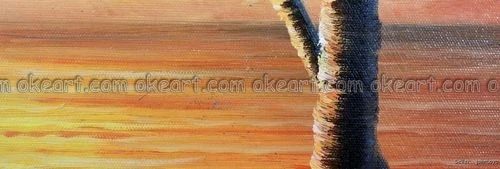 100% ручной росписью Гавайи закат песчаный пляж пальмы райская птица украшения