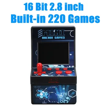 

2.8 Inch16 Bit Mini Classic Portable Arcade Station Retro Handheld Video Players Built-in 220 Coin Games Video Console 1 Player