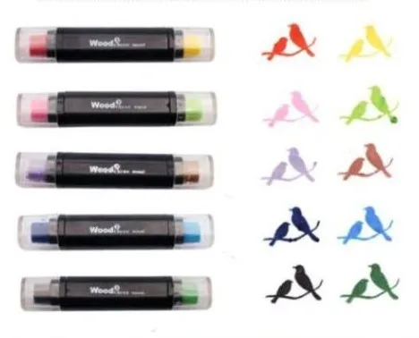 

New 2019 Two-Tone Color Inks Two -Color Inkpad Pen DIY Stamp School Supply Child Gift Scrapbooking Stamps For Wedding