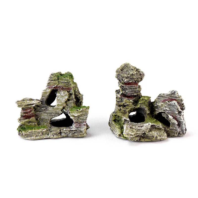 

Aquarium Ornament Mountain View Decor Resin Decorative Rockery Stone Decoration Fish Tank Rockery Landscape Underwater Ornament