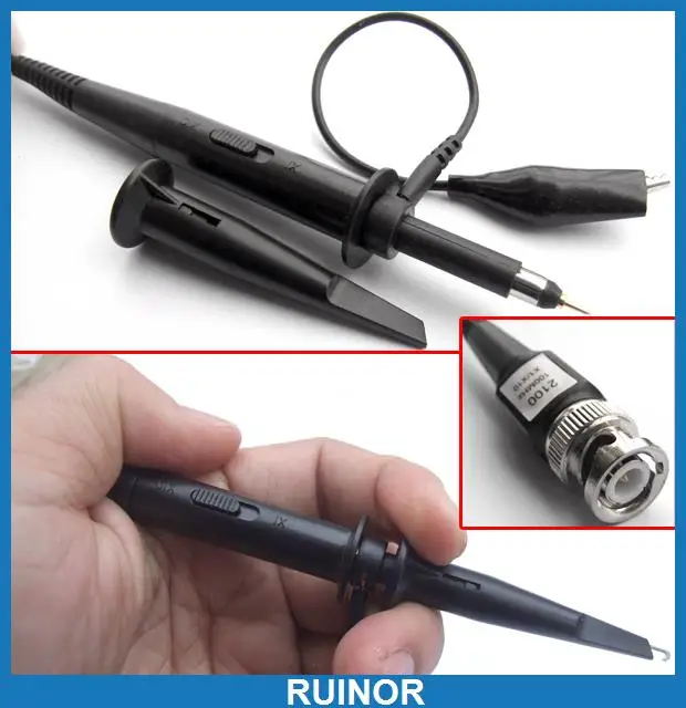 

2X BNC 100MHz Scope Clip Probes Cables for Oscilloscope