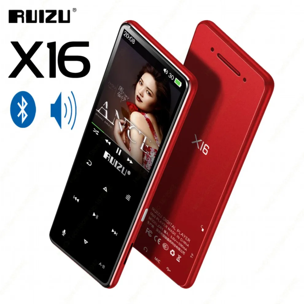 Bluetooth MP3-плеер RUIZU X16 8G Flac музыкальный плеер со встроенным динамиком поддержка fm-радио Запись видео электронная книга шагомер - Цвет: Red