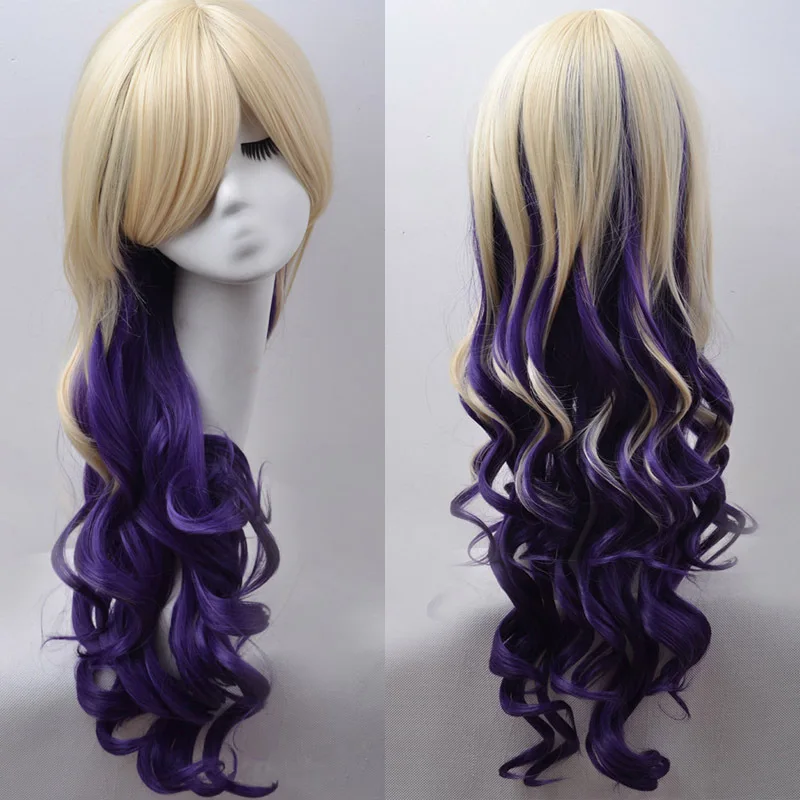 

Harajuku Style Mixed Color Long Curly Lolita Cosplay Wig Hair Wig peluca Ombre wig peruca femininas
