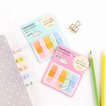 

X03 100 Sheets/Pack Sweet Dots $ Striped Memo Pads Sticky Notes Student Stationery Notepad Bookmark