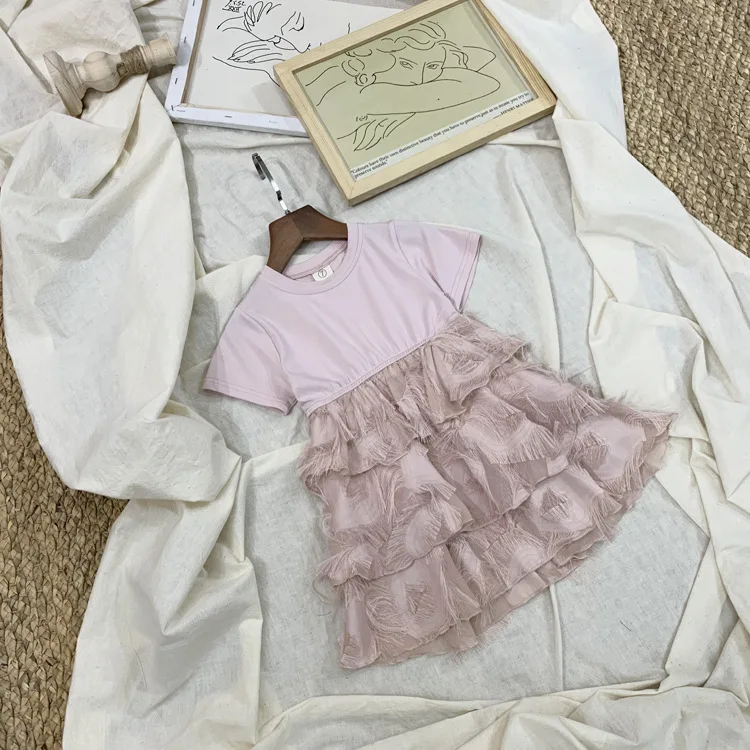 Roimyal Летний От 4 до 8 лет Платье для маленькой девочки pettiskirt Мода хлопок нарядное платье принцессы