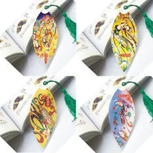 FangNymph Творческий кисточкой Закладка Китайский ветер росписи Коллекционные вещи натуральные листья вены закладки канцелярские