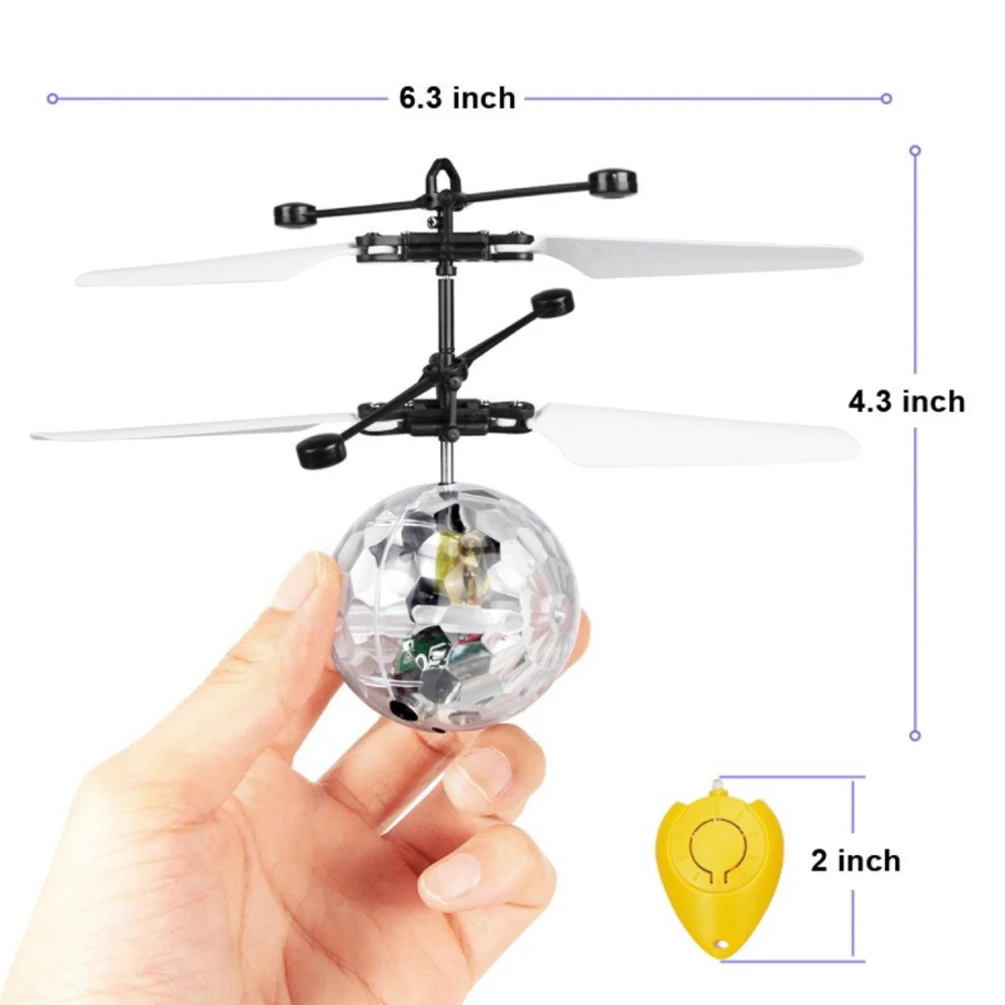 Светодиодный GLE 1 Вт светодиодный Летающий Мяч Инфракрасный Индукционная Летающий вертолет шары уникальный пульт Управление летающие