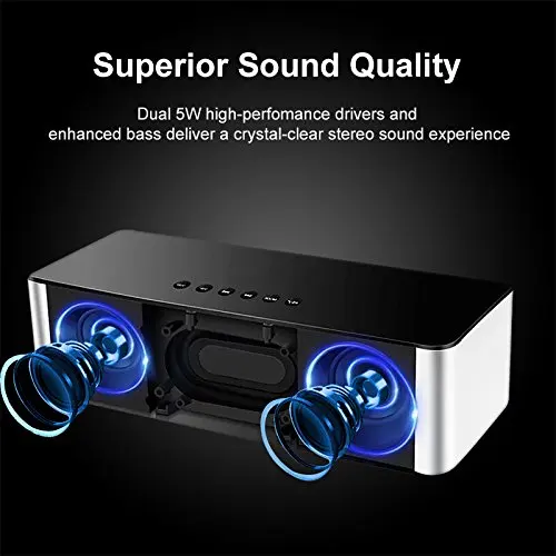 Bluetooth Speaker Stereo FM Radio Wireless with LED Screen Alarm Clock Bass Handsfree 8h Playtime for iPhone Mobile PC | Электроника