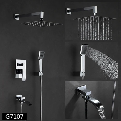 GAPPO смеситель для душа, смеситель для ванной комнаты, смеситель для ванны, смеситель для ванны, набор для водопада, набор для душа, хромированный дождевой душевой комплект - Цвет: G7107