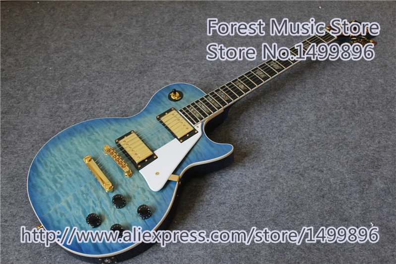 

2016 China Custom Shop Flame Maple Neck LP Standard Electric Guitar Real Abalone Inlay As Picture