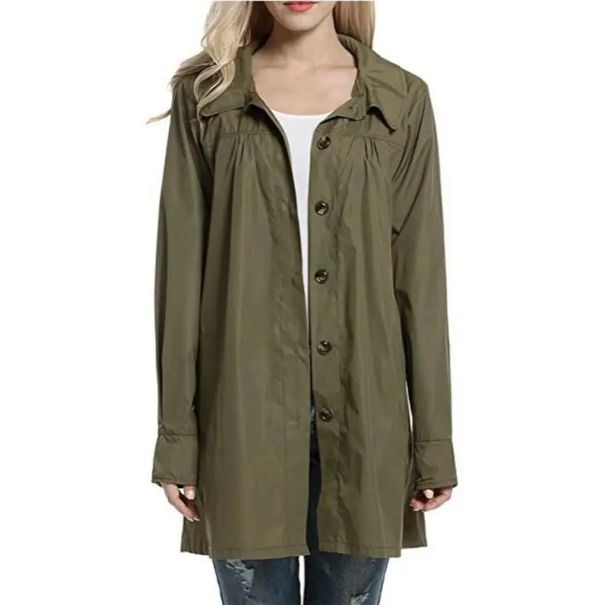 2018 Autumn Spring Women's Hooded Lightweight Waterproof Rain Jacket