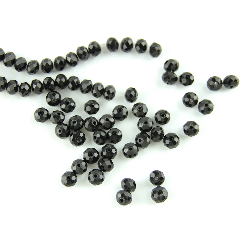 1500pcs AB black glass crystal Faceted Rondelle loose bead 4mm