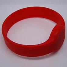 Красный силиконовый регулируемый rfid-браслеты/NFC браслет с NTAG203