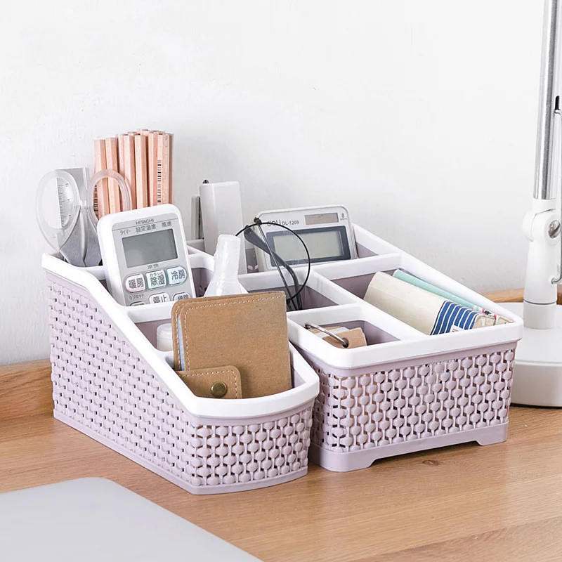 Imitation rattan desktop storage box dressing table cosmetic lipstick