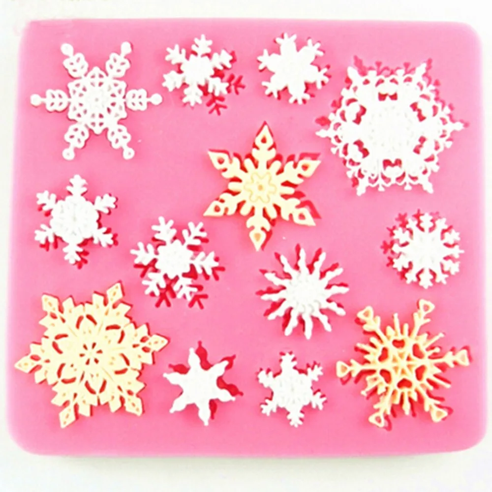

3D Christmas Decorations Snowflake Lace Chocolate Party DIY Fondant Baking Cooking Cake Decorating Tools Candy Silicone Mold
