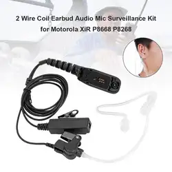 2 провода катушки ушной крючок микрофон PTT гарнитура катушки вкладыши Аудио Микрофон наблюдения комплект для Motorola XiR P8668 P826F