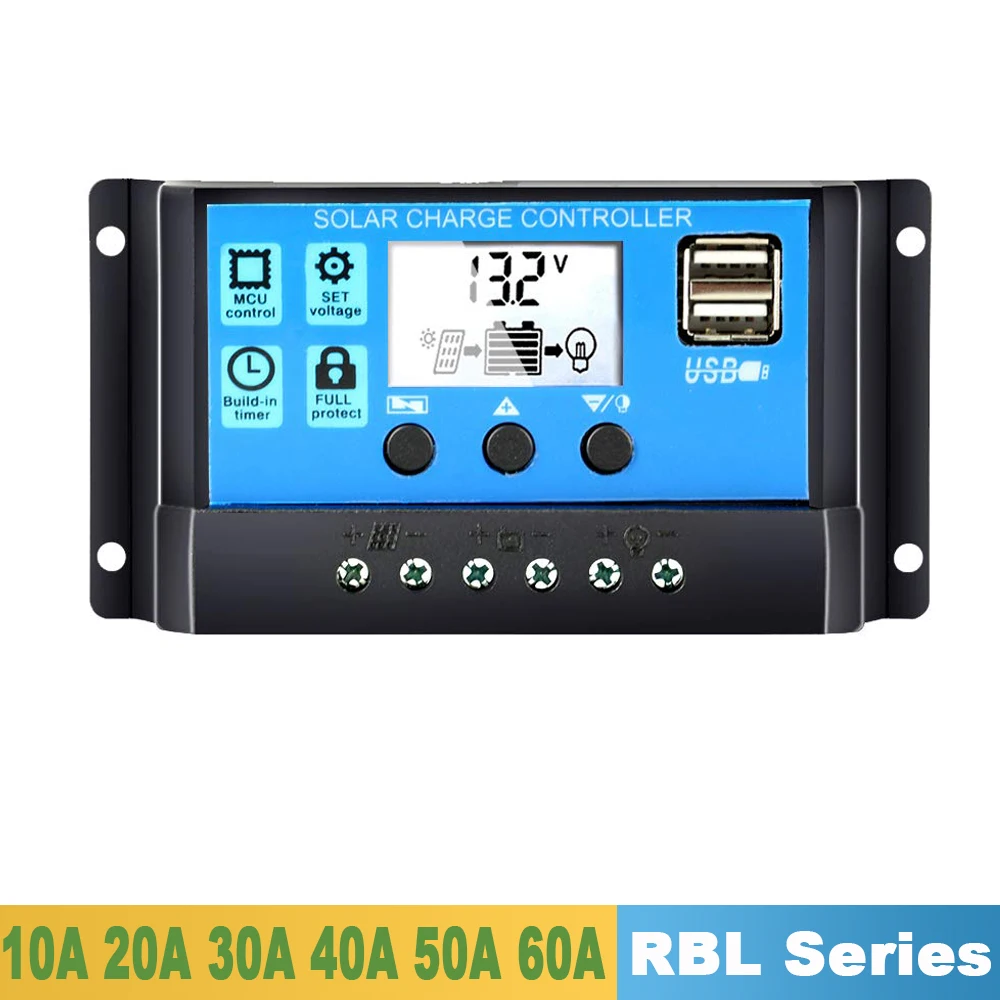 10PCS 24V 12V Solar Charger Controller 30A 20A 10A 5PCS LCD USB Solar