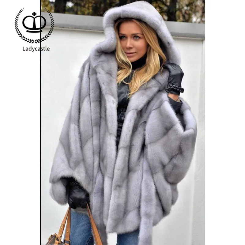 Chauve Femmes Capuche Réel Fourrure Manches Mkw Pelt Nouvelle Manteau Veste Sapphire Vison Avec 107 Naturelle Véritable Chaud 2018 Luxe D'hiver souris Import De Yg6f7by