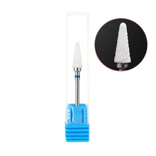 3/32 дюймов керамика Cuspidal сверло для ногтей точильный камень с головкой лак для ногтей омертвевшая кожа Маникюр Педикюр резак машина инструмент белый