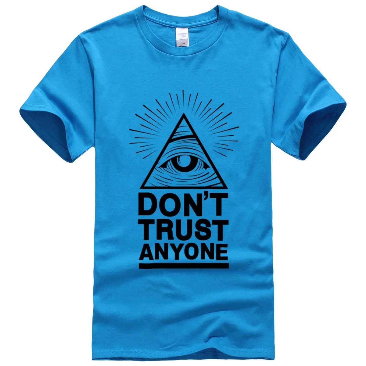 Лето, новинка, мужские футболки, Dont Trust Anyone Illuminati All Seeing Eye, футболка с буквенным принтом, Мужская футболка, повседневные топы, футболки