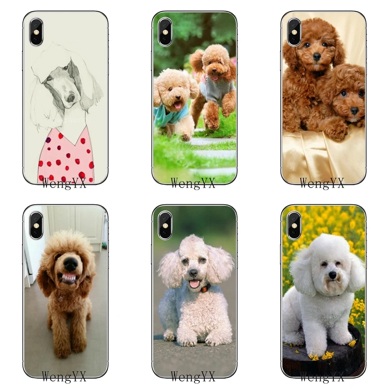 

cute pets poodle puppy dogs slim silicone TPU Soft phone cover case For Apple iPhone X XR XS Max 8 7 6 6s plus 5 5s 5c SE 4 4s